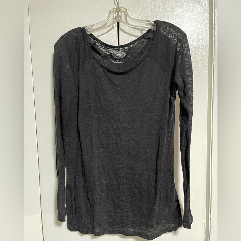Juicy Couture Black Sheer Long Sleeve Tee